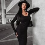 Sukienka dopasowana sweterkowa Hopi Ola Voga czarna