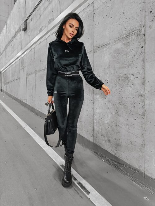 Komplet welurowy damski Gania Ola Voga czarny