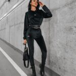 Komplet welurowy damski Gania Ola Voga czarny