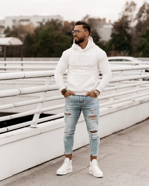 Bluza hoodie męska kangurka Onyx Ola Voga ecru