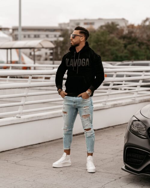 Bluza hoodie męska kangurka Onyx Ola Voga czarna