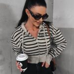 Bluza sweterkowa z kapturem Zoe Ola Voga beżowa melanż