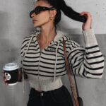 Bluza sweterkowa z kapturem Zoe Ola Voga beżowa melanż