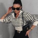 Bluza sweterkowa z kapturem Zoe Ola Voga ecru melanż