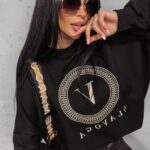 Bluza oversizowa logowana Laila Ola Voga czarna