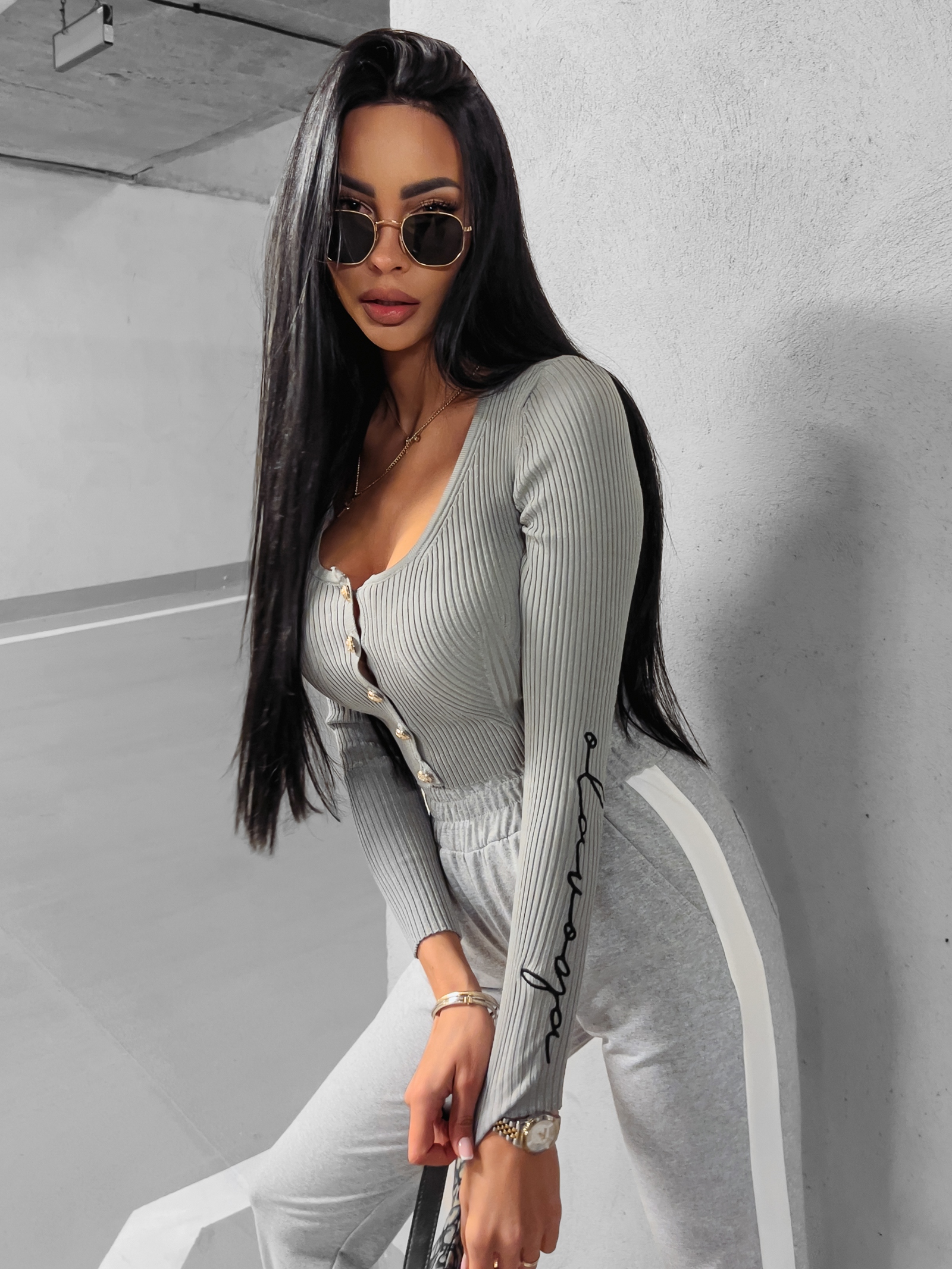 Top sweterkowy Kizzy Ola Voga j.szary