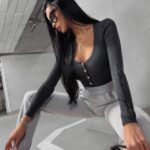 Top sweterkowy Kizzy Ola Voga c.szary