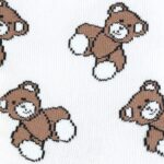 Skarpetki damskie w print misie białe