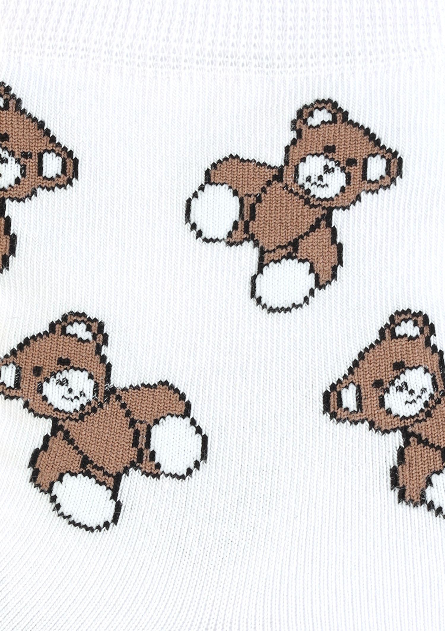 Skarpetki damskie w print misie białe