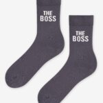 Zestaw skarpetek dla par Boss/Real Boss grafit/róż