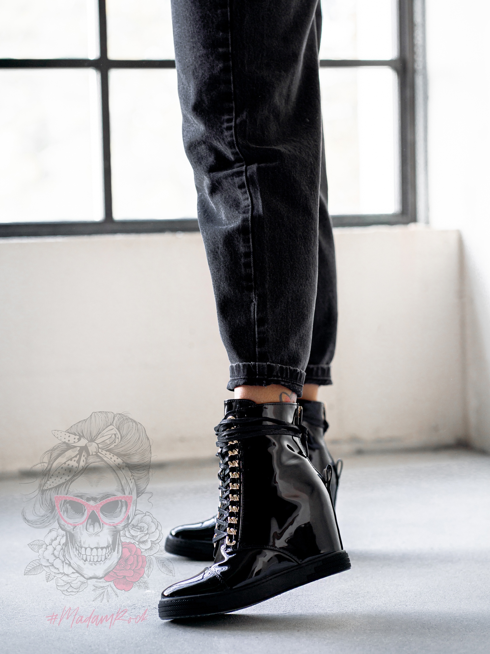 Sneakersy lakierowane Rock Filgod czarne Sneakersy lakierowane Rock Filgod czarne