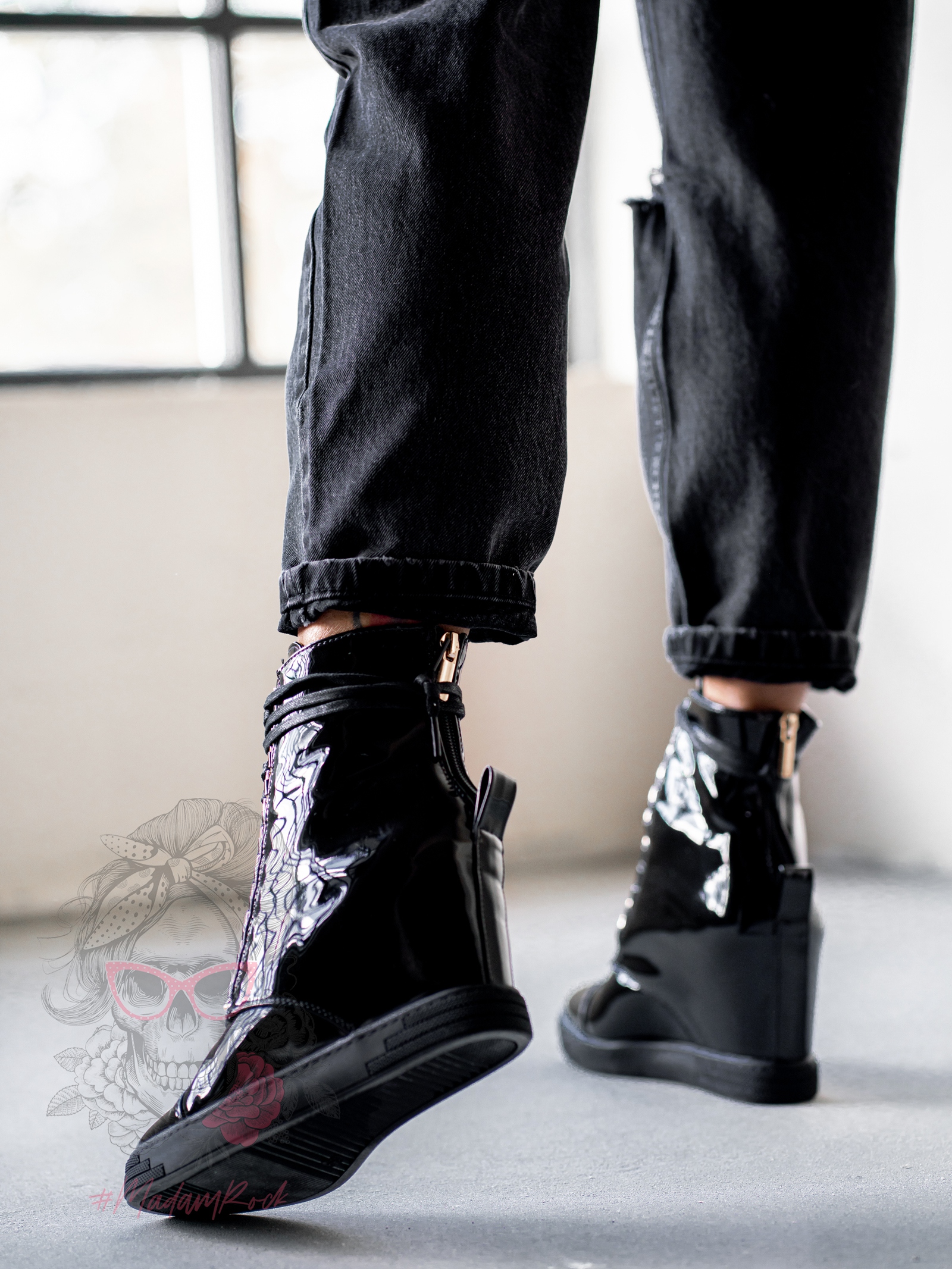 Sneakersy lakierowane Rock Filgod czarne Sneakersy lakierowane Rock Filgod czarne