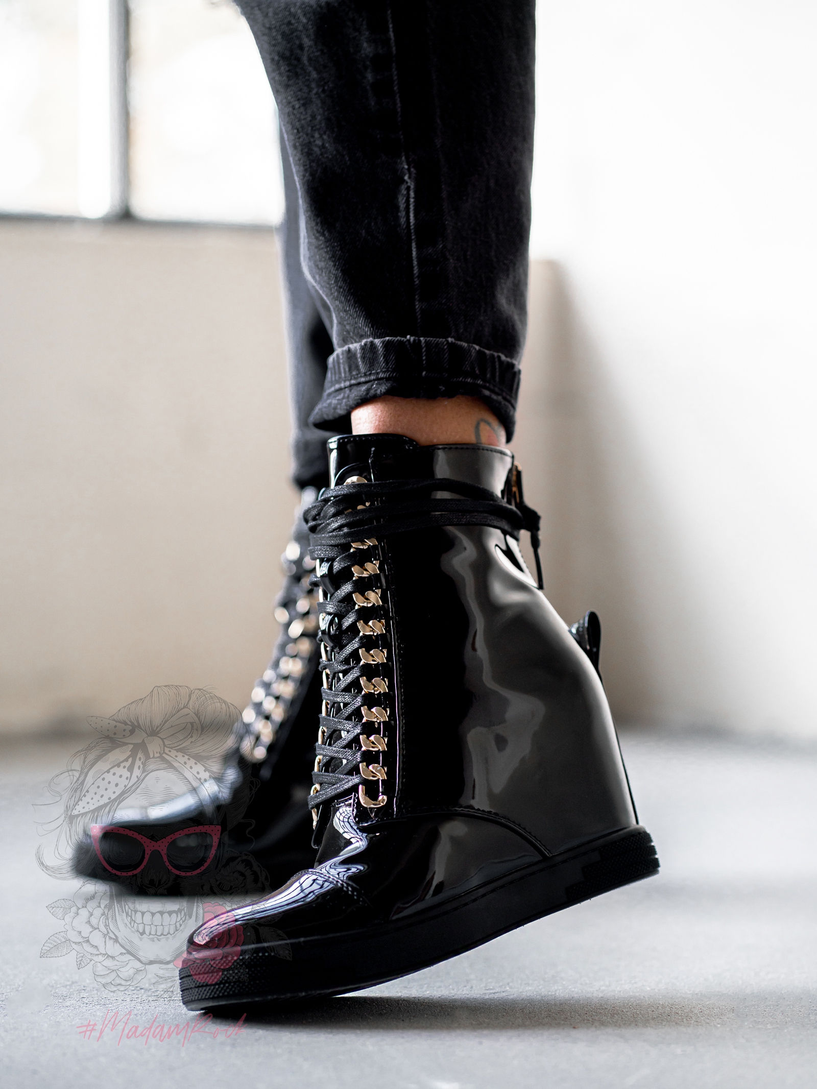 Sneakersy lakierowane Rock Filgod czarne Sneakersy lakierowane Rock Filgod czarne