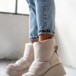 Botki koturny Madam Bambi beżowe