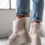 Botki koturny Madam Bambi beżowe