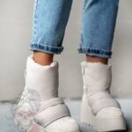 Botki koturny Madam Bambi beżowe