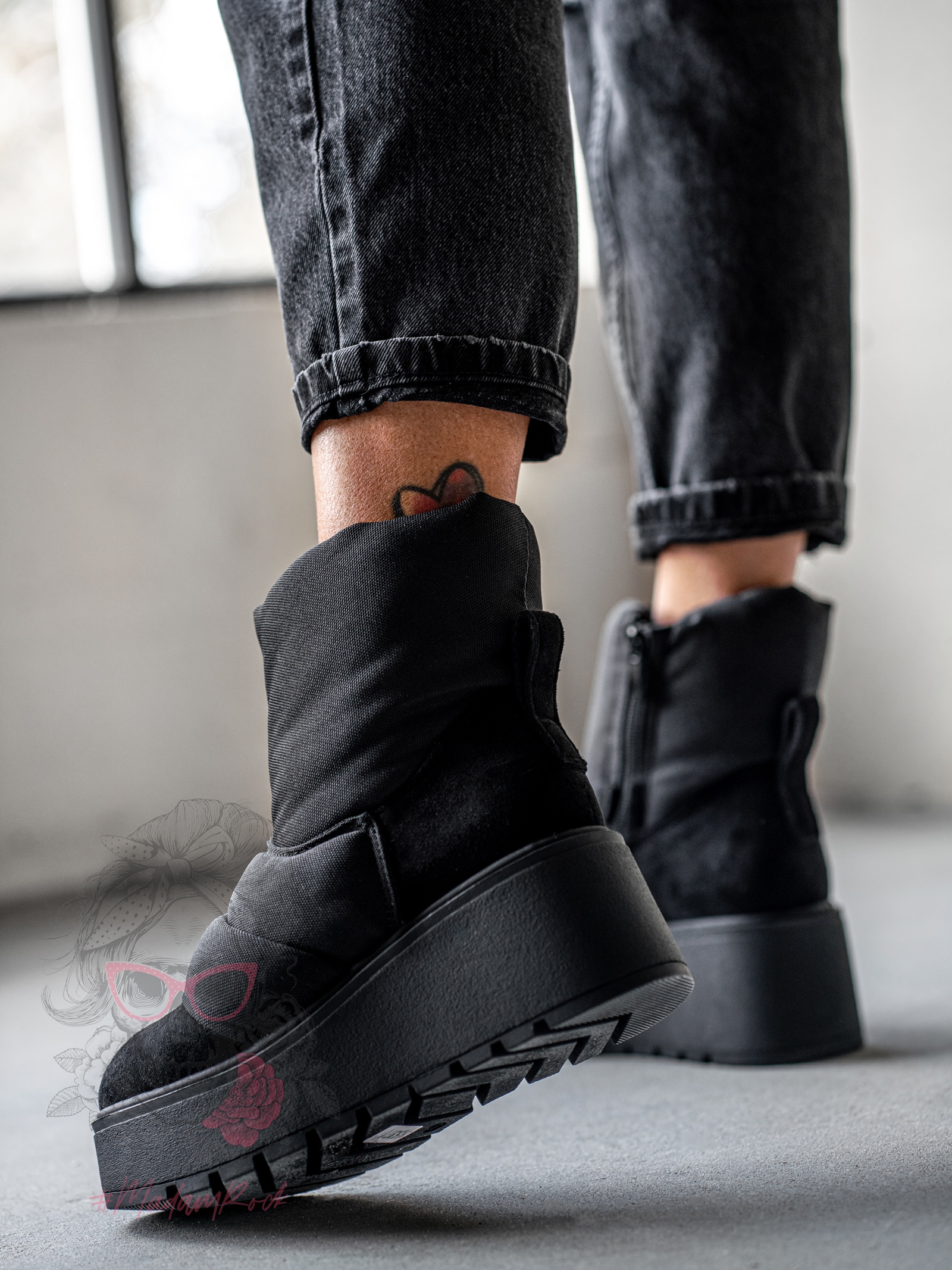 Botki koturny Madam Bambi czarne