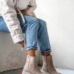 Botki koturny Madam Elins beżowe