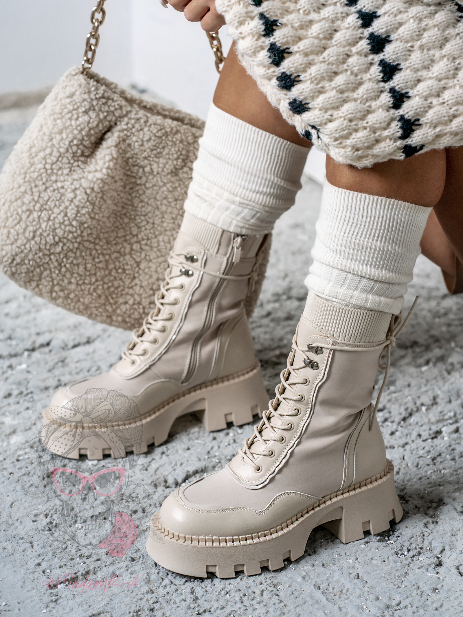 Workery skarpety Rock Corey beżowe