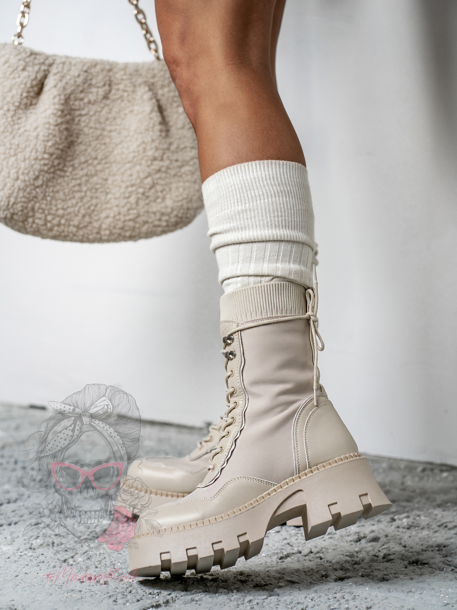 Workery skarpety Rock Corey beżowe