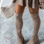 Kozaki za kolano zamszowe Madam Kewer j. karmelowe