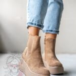 Botki koturny Madam Elins j.karmelowe