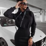 Sukienka sportowa z kapturem Gloria Ola Voga czarna