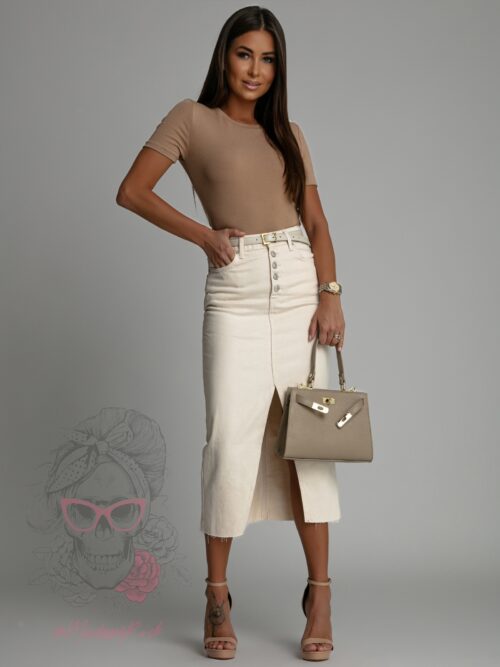 Top basic krótki t-shirt Diti j.karmelowy