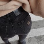 Spodnie jeansowe skinny Elma Ola Voga czarne