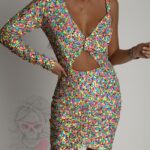 Sukienka cekinowa mini NB Candylol kolorowa