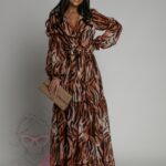Sukienka maxi NB Safari brązowa
