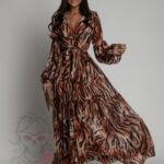 Sukienka maxi NB Safari brązowa