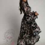 Sukienka maxi NB Penero czarno-brązowa