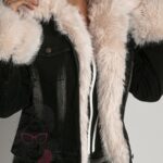 Kurtka jeansowa z futrem Seff czarna