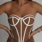 Gorset z siateczki Sefal karmelowy