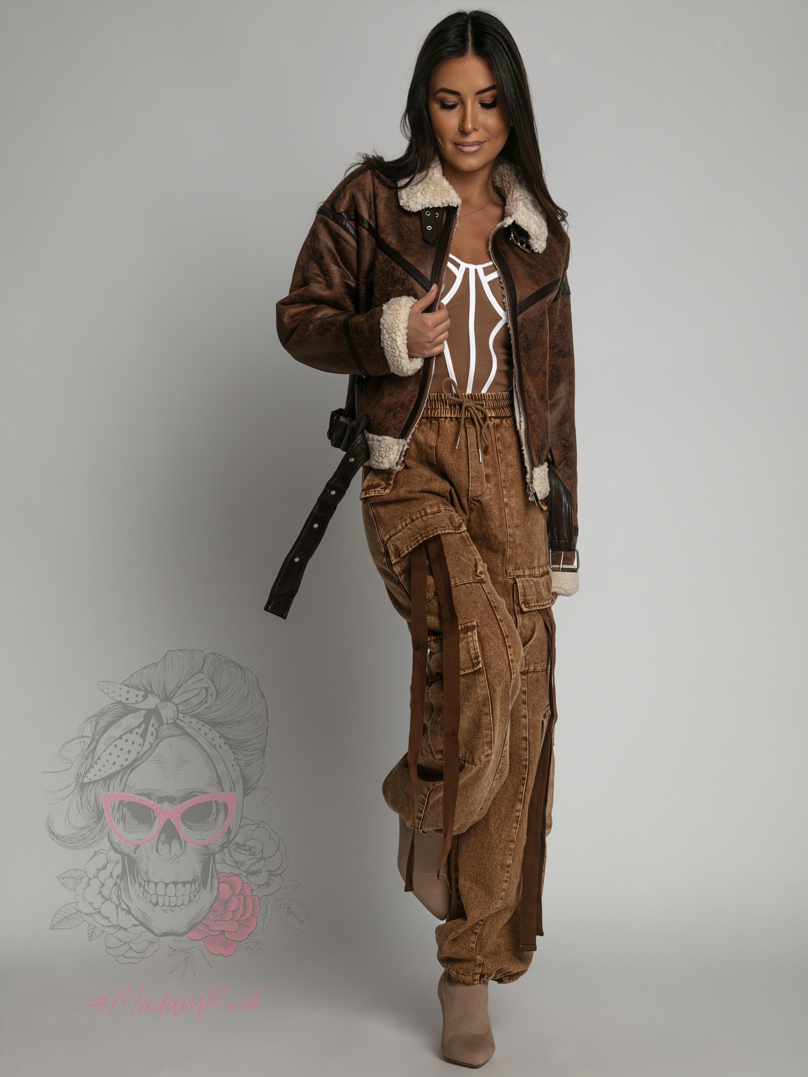 Spodnie cargo Toss karmelowe