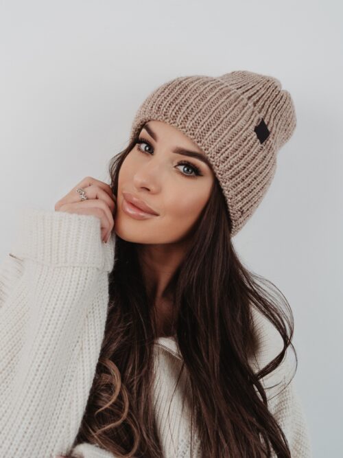 Czapka wywijana Ola Voga Warm Autumn beżowa
