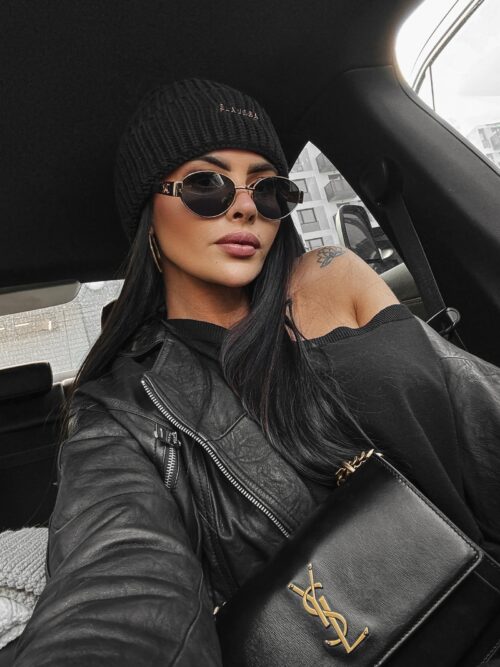 Czapka beanie prążkowana Cyndi Ola Voga czarna