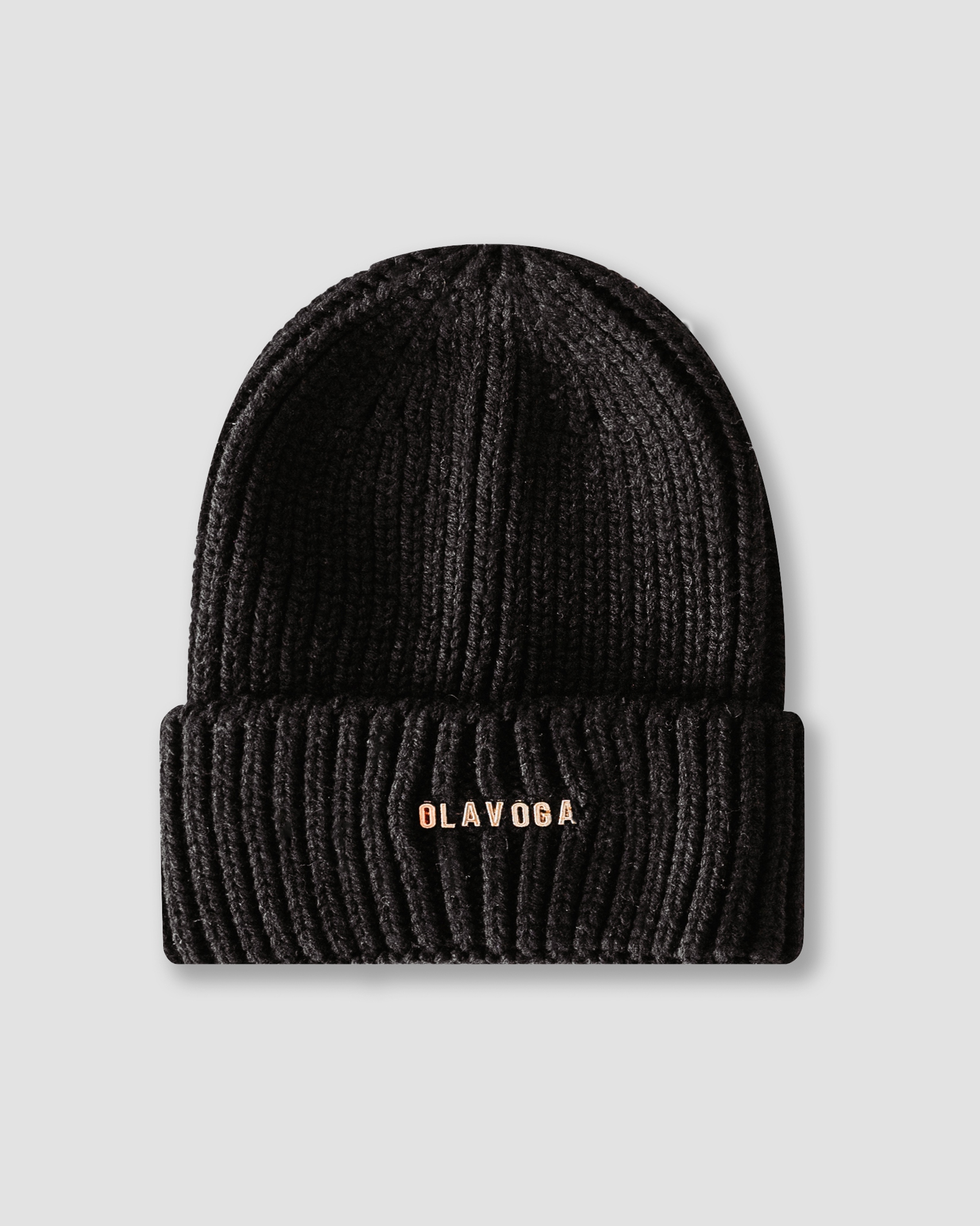 Czapka beanie prążkowana Cyndi Ola Voga czarna Czapka beanie prążkowana Cyndi Ola Voga czarna
