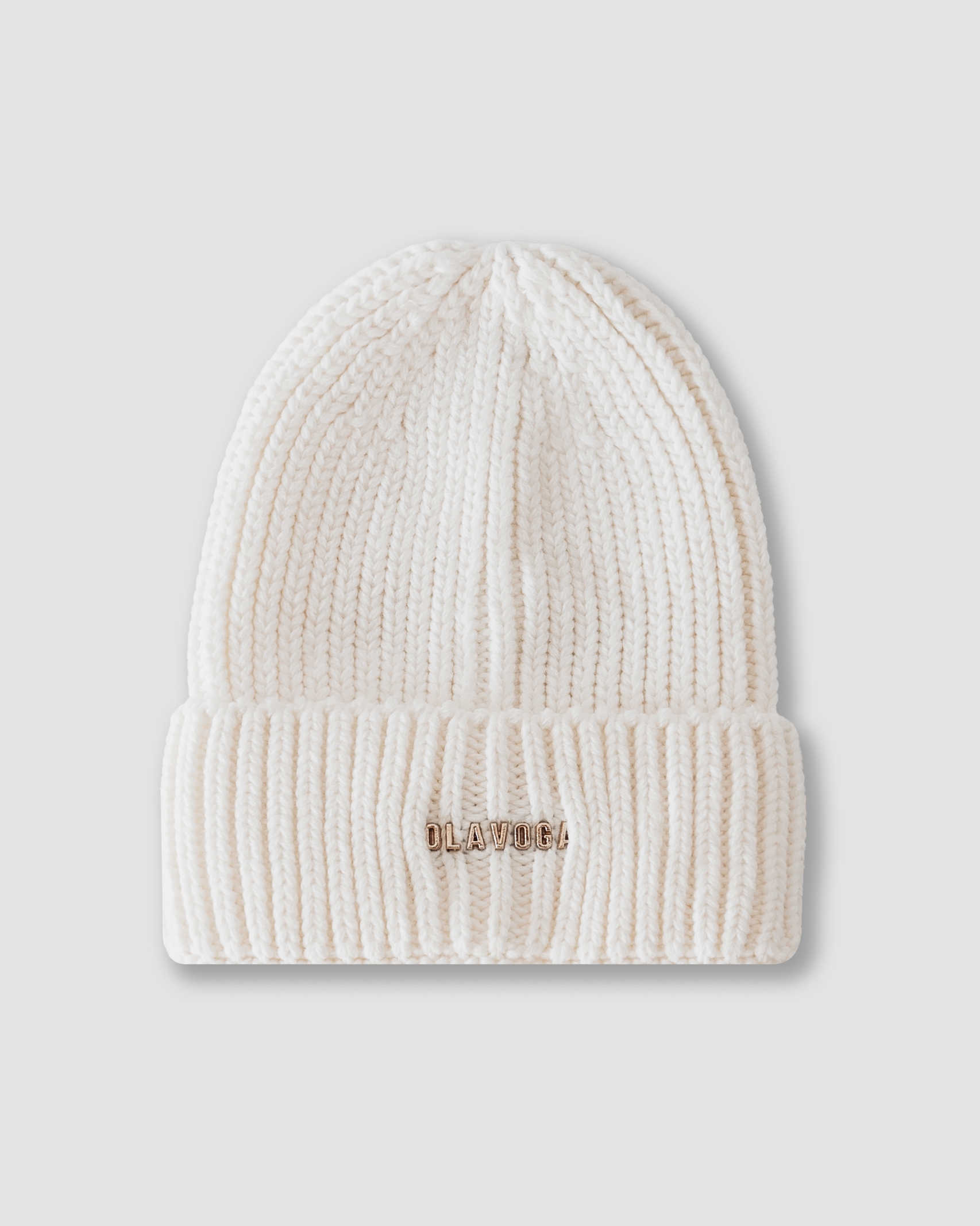 Czapka beanie prążkowana Cyndi Ola Voga ecru Czapka beanie prążkowana Cyndi Ola Voga ecru