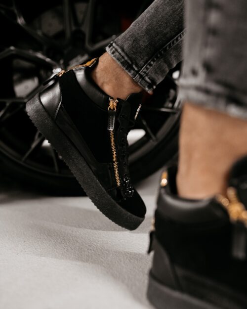 Sneakersy męskie lakierowane Lupe Ola Voga czarne