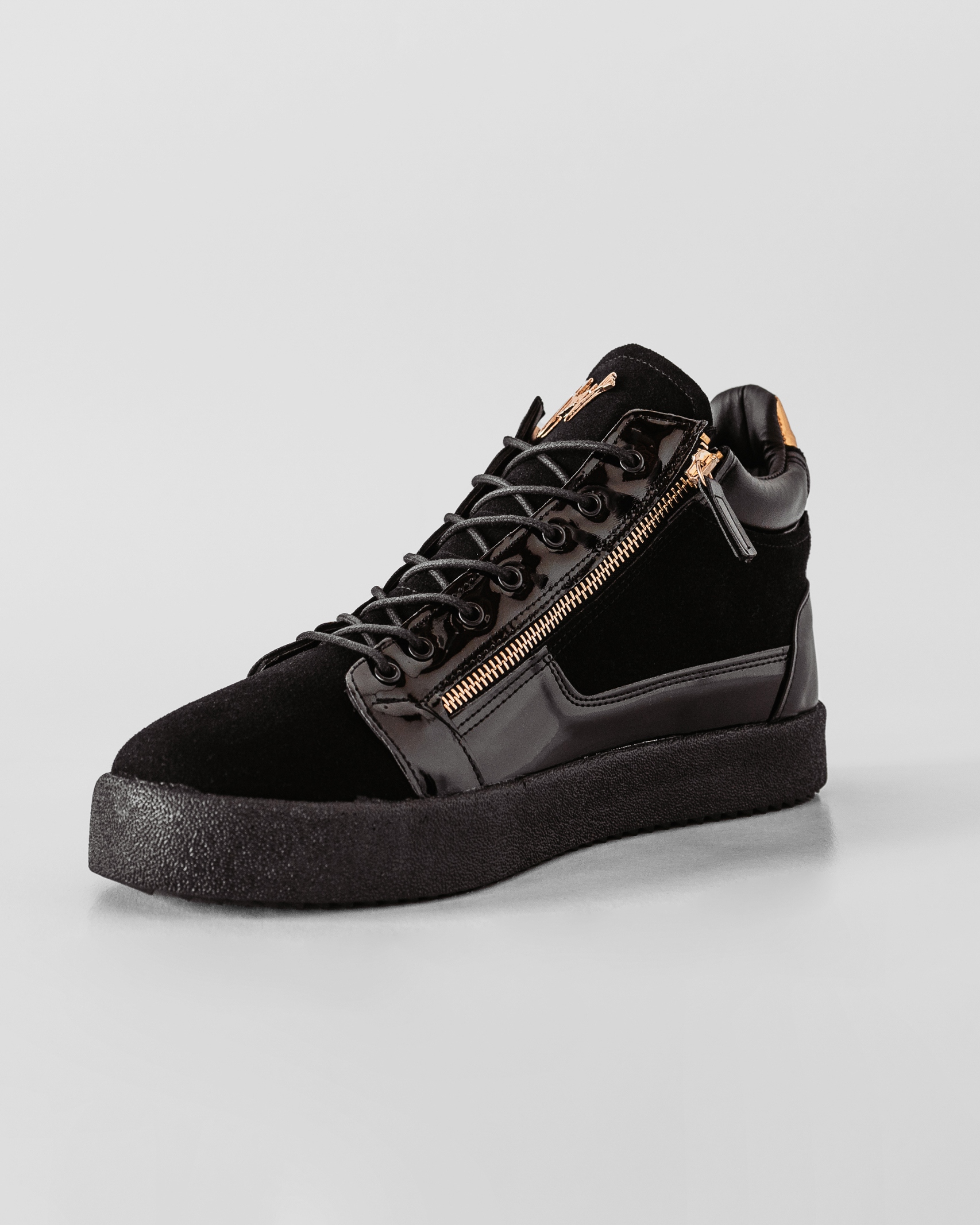 Sneakersy męskie lakierowane Lupe Ola Voga czarne