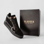 Sneakersy męskie lakierowane Lupe Ola Voga czarne