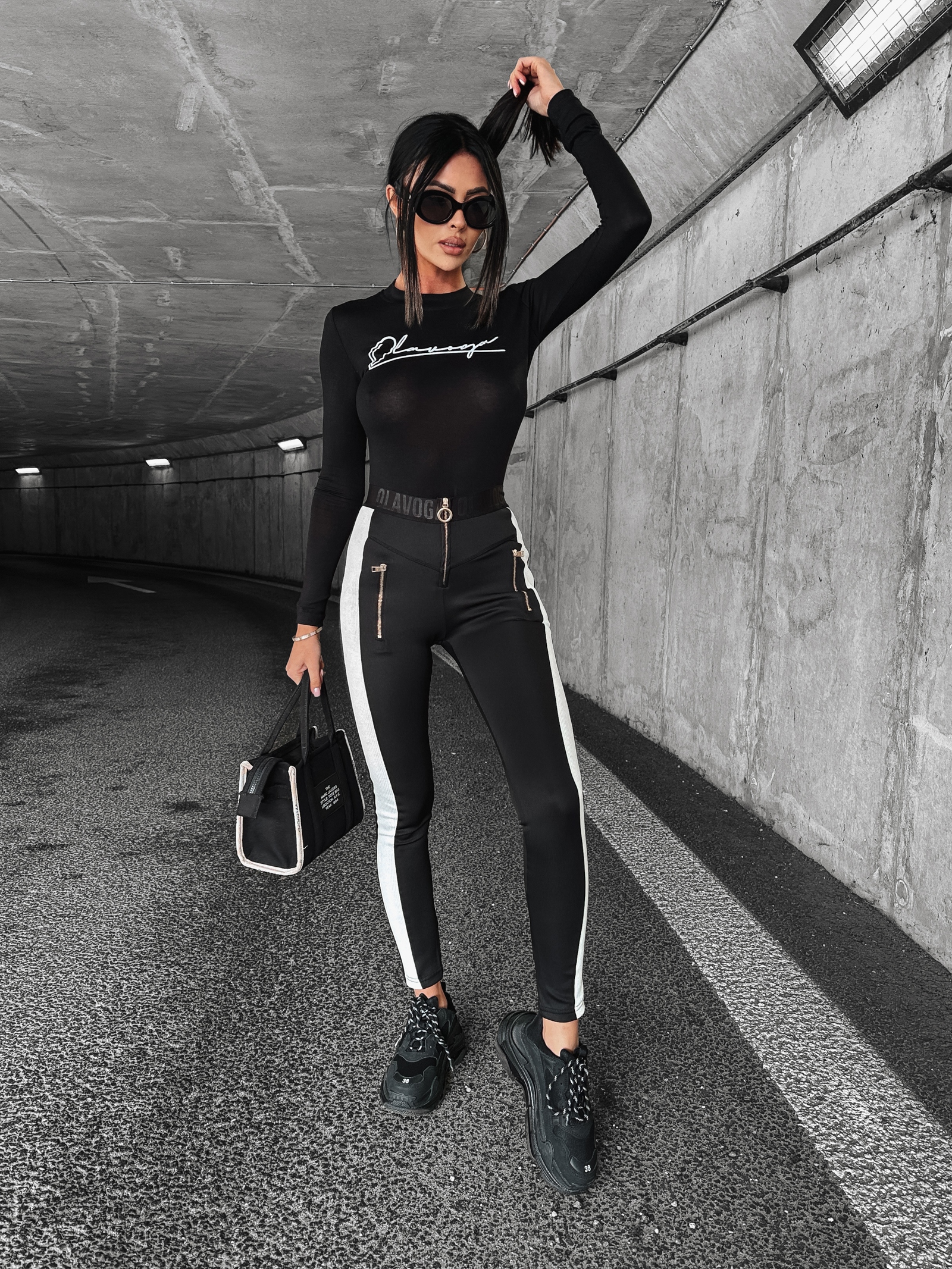 Body z cienkiej bawełny Raina Ola Voga czarne Body z cienkiej bawełny Raina Ola Voga czarne