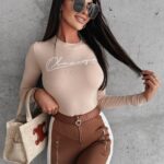 Body z cienkiej bawełny Raina Ola Voga beżowe