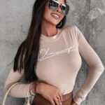 Body z cienkiej bawełny Raina Ola Voga beżowe