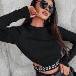 Bluzka sweterkowa Crete Ola Voga czarna