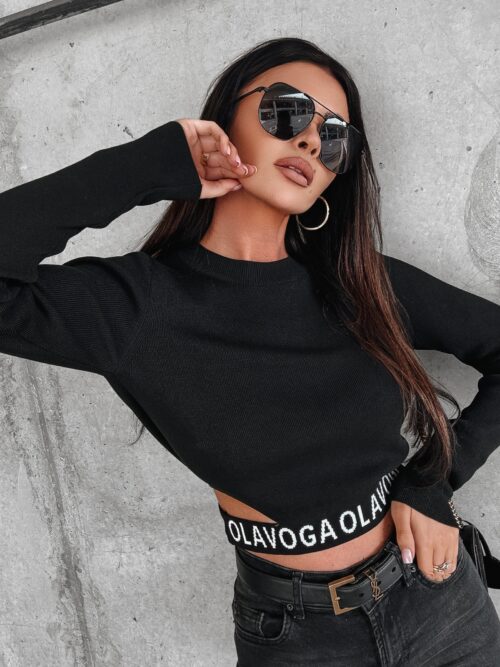 Bluzka sweterkowa Crete Ola Voga czarna