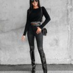 Bluzka sweterkowa Crete Ola Voga czarna