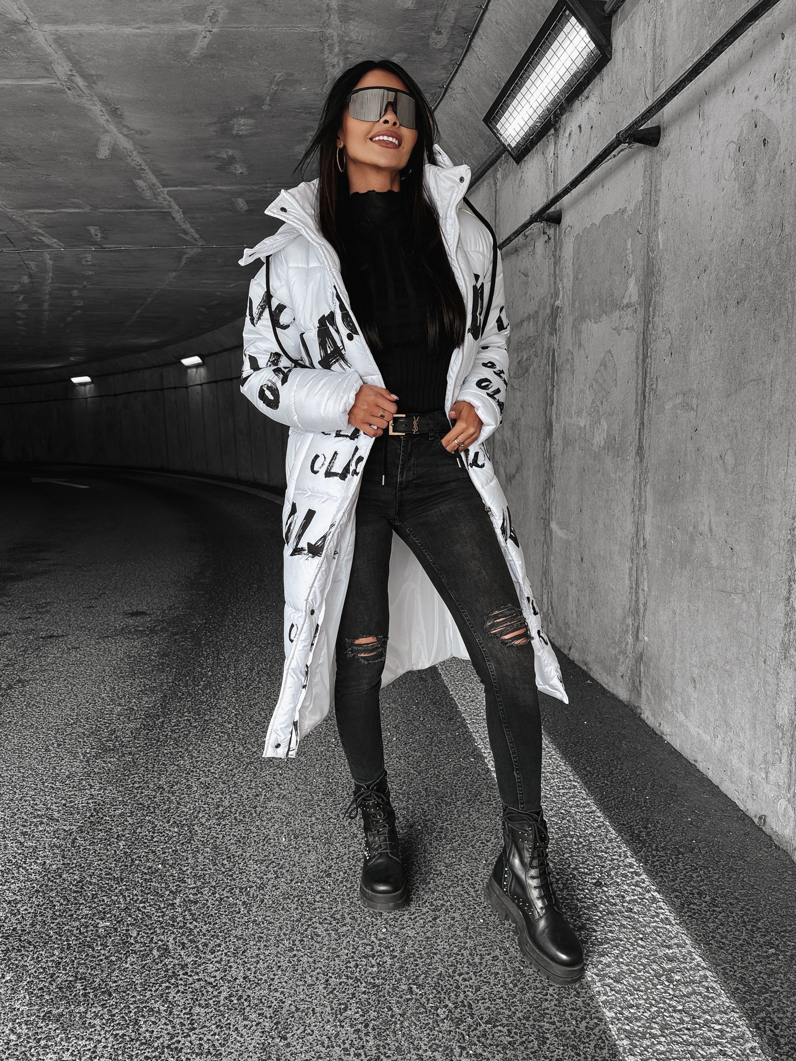 Płaszcz pikowany ocieplany Canosa Ola Voga ecru